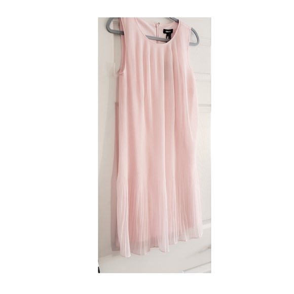 DKNY Pink Pleated Sleeveless Shift Dress 10 - Picture 2 of 7